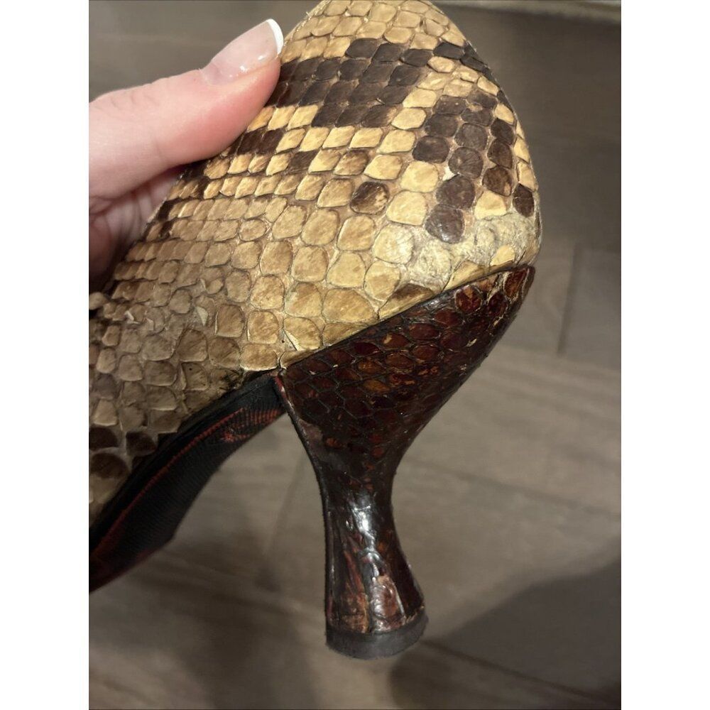 Genuine Python Snakeskin Custom Made High Heel Pu… - image 5